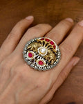 Driti Dual Tone Kundan Ring