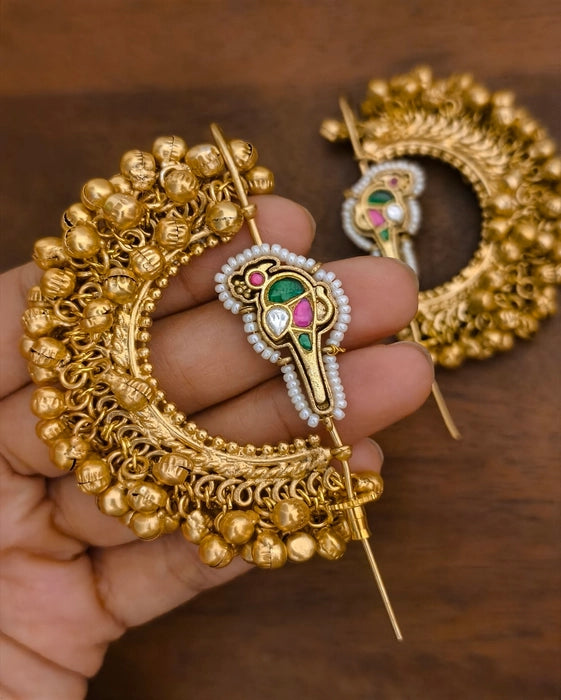 Tarunika Ghungroo Golden Needle Earcuff