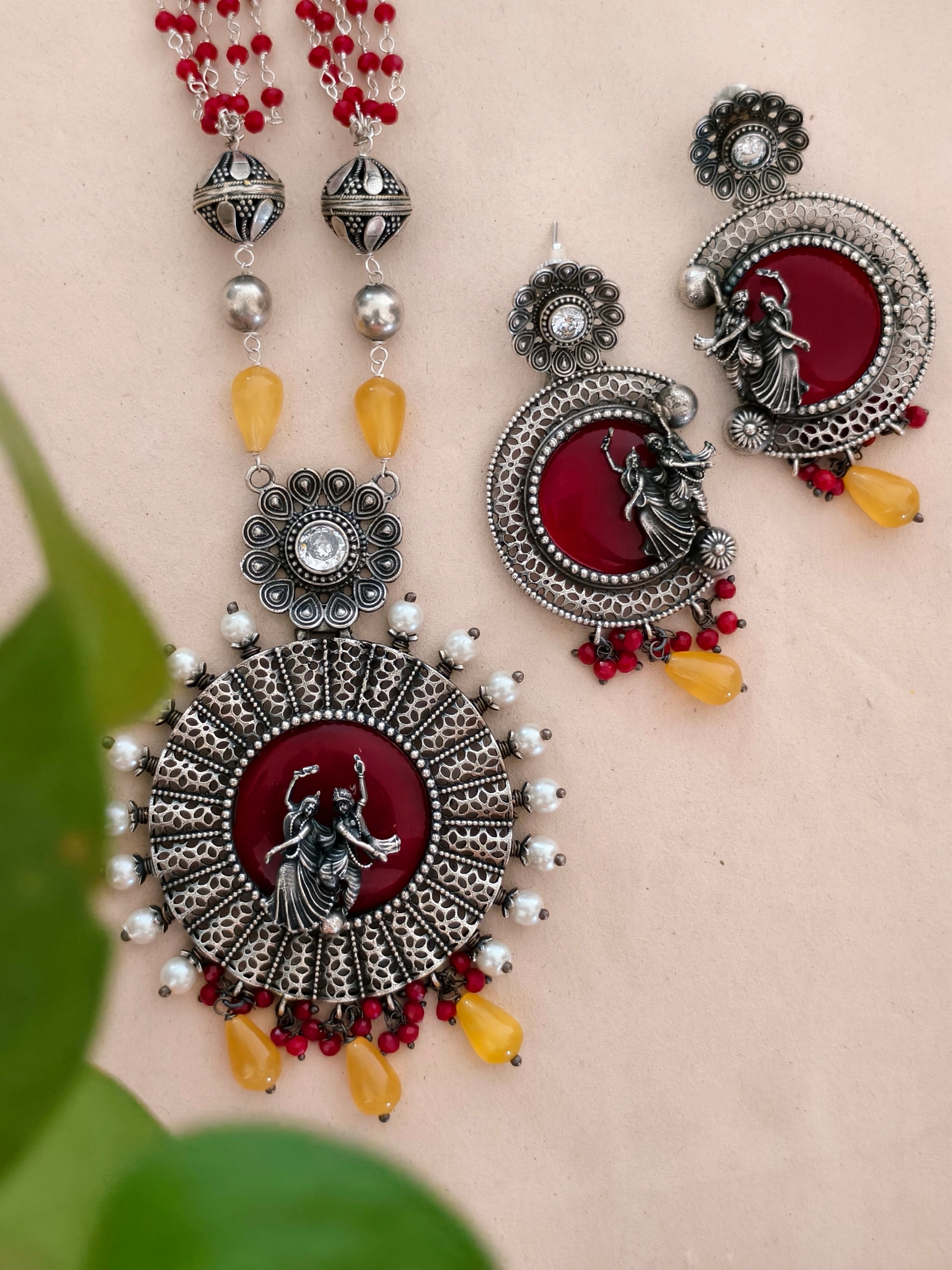 Radha Krishna Stone Necklace