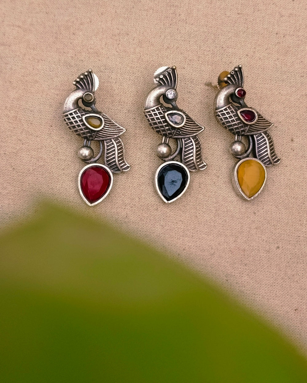 Peacock Stone Danglers