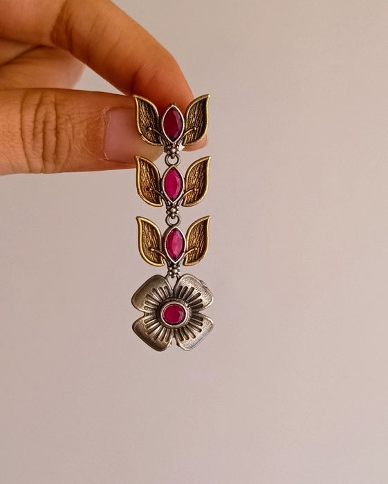 Lotus Dual tone Danglers