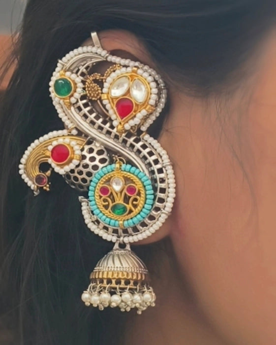 Ratnabali Earcuff Kundan Jhumki