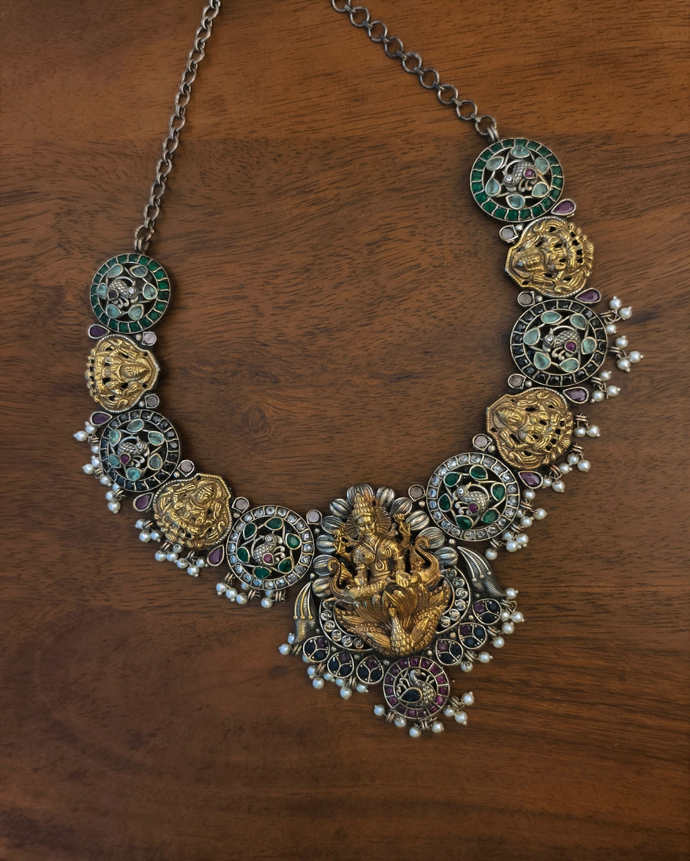 Dalina Lakshmi Dual Tone Necklace