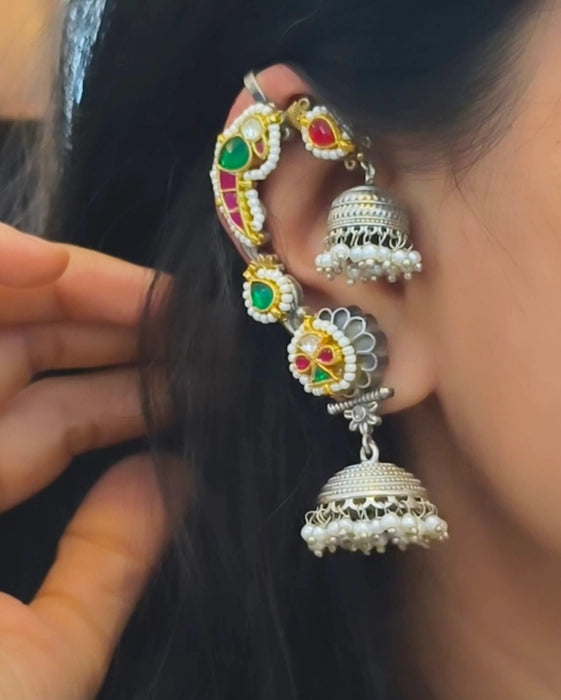 Parrot Kundan Earcuff
