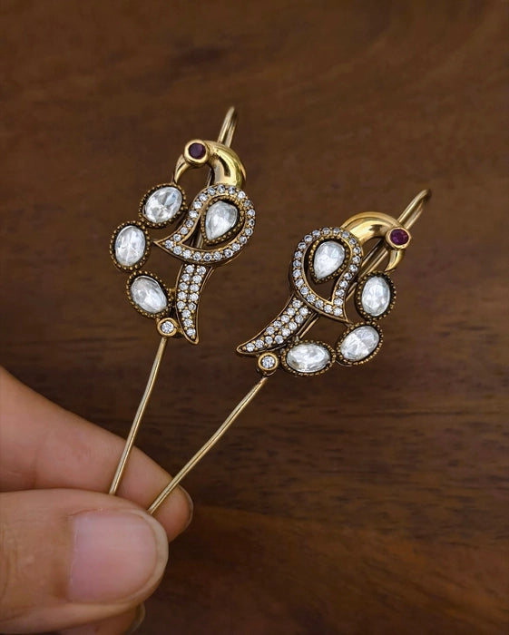 Peacock Needle Earcuffss