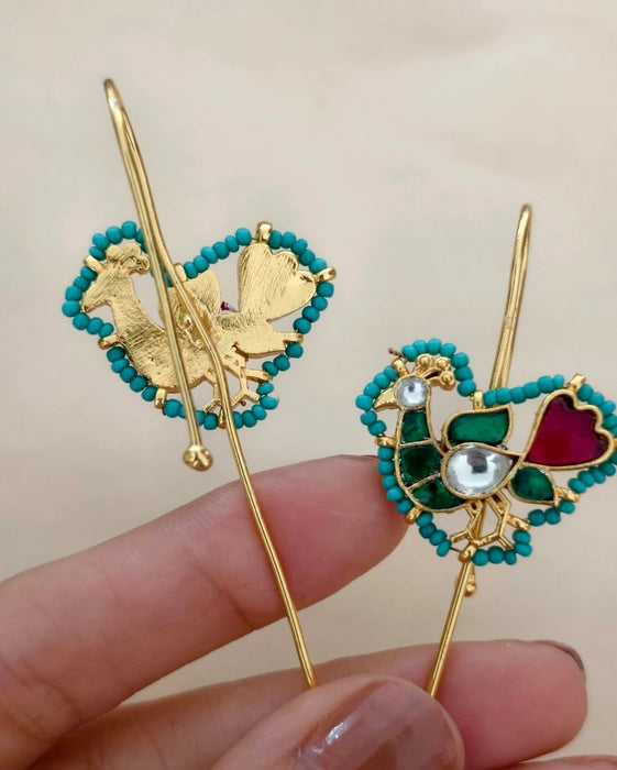 Peacock Needle Earcuff
