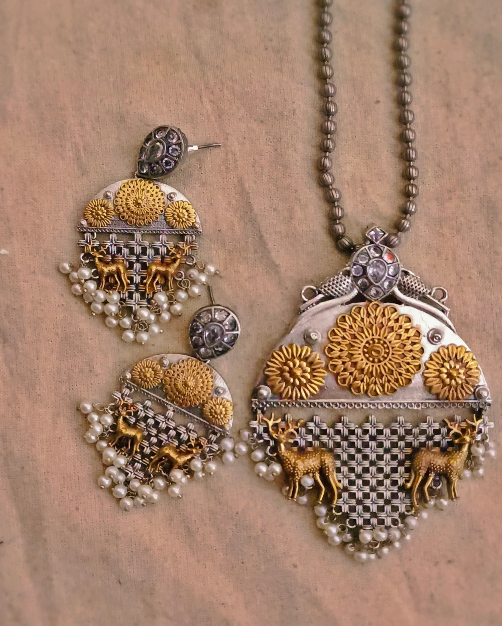 Sneha Dual Tone necklace