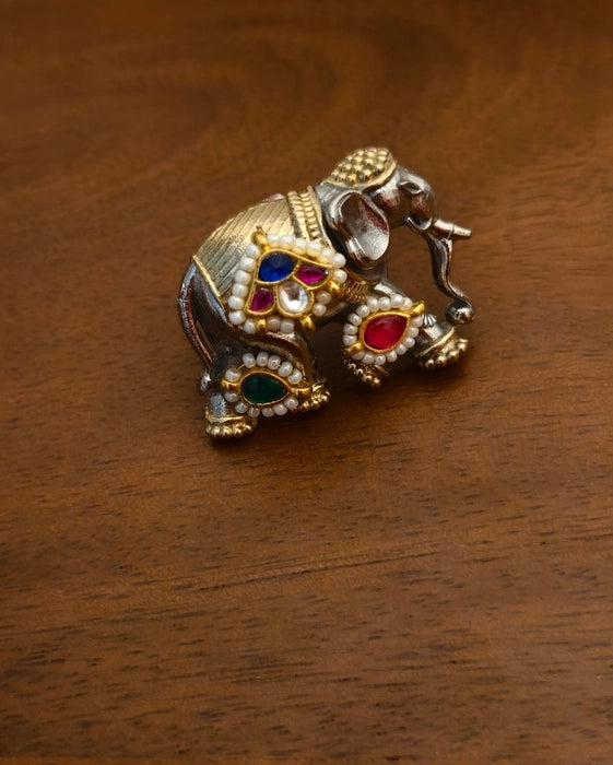 Elephant Kundan Ring