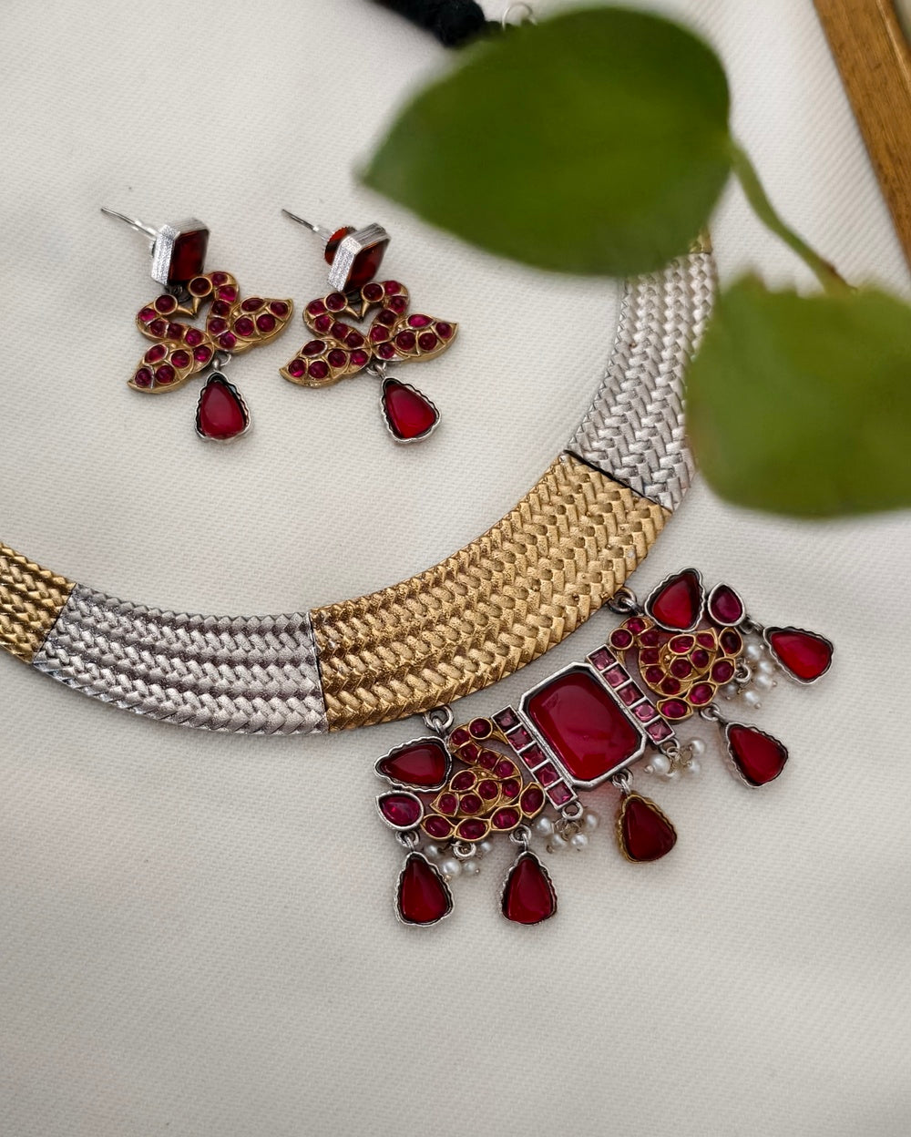Zeenia Dual tone Necklace