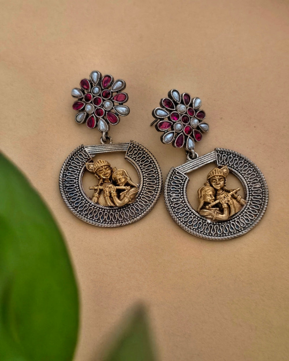 Radha Krishna Dual Tone Dangler
