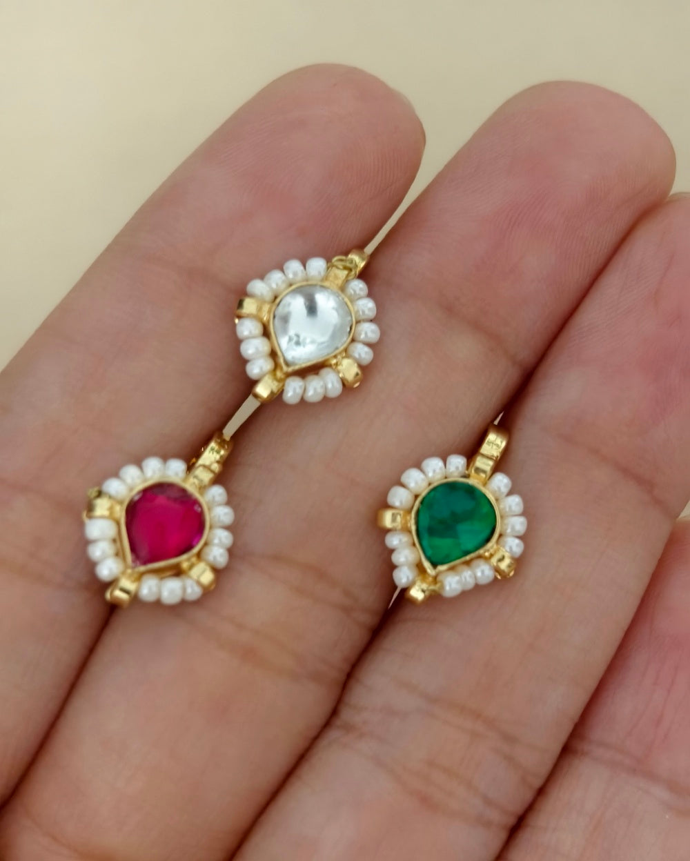 Lakshmi Kundan Press Nose Pin