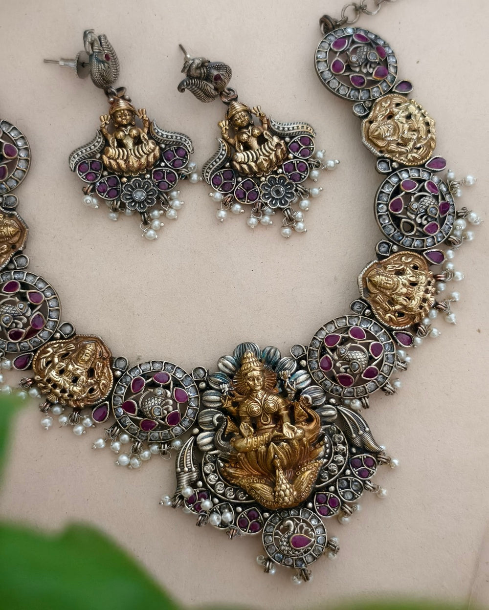 Dalina Lakshmi Dual Tone Necklace