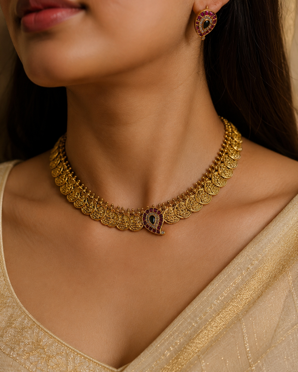 Kasu Lakshmi Coin Necklace