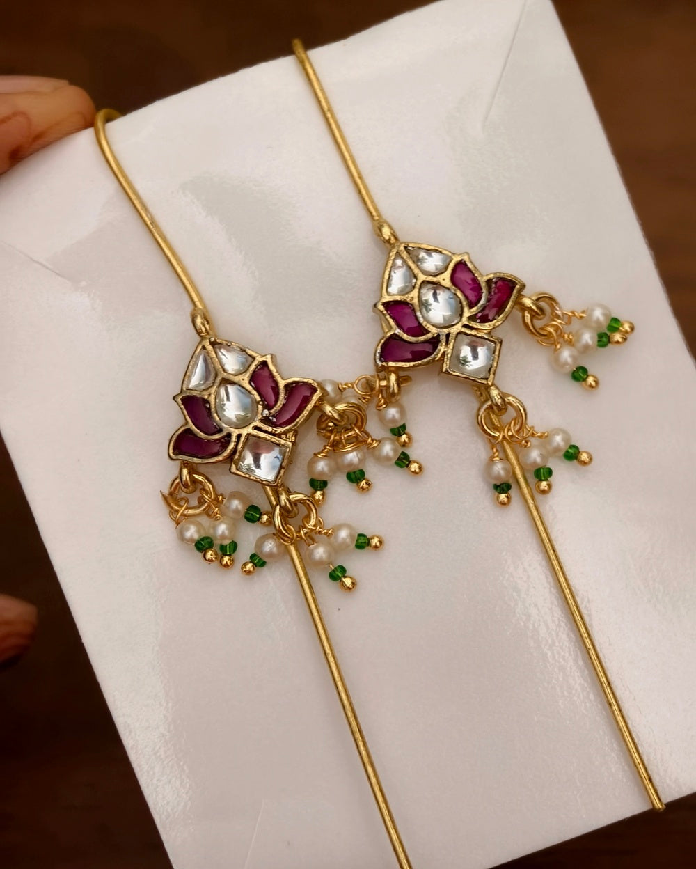 Lotus Golden Needle Earcuffs