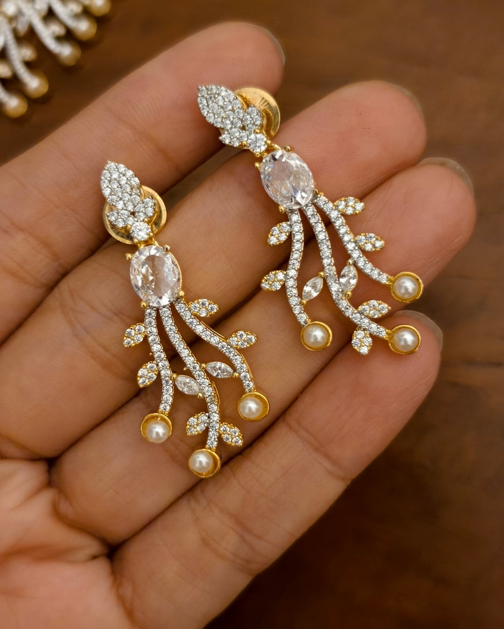 Jiya Golden AD Necklace
