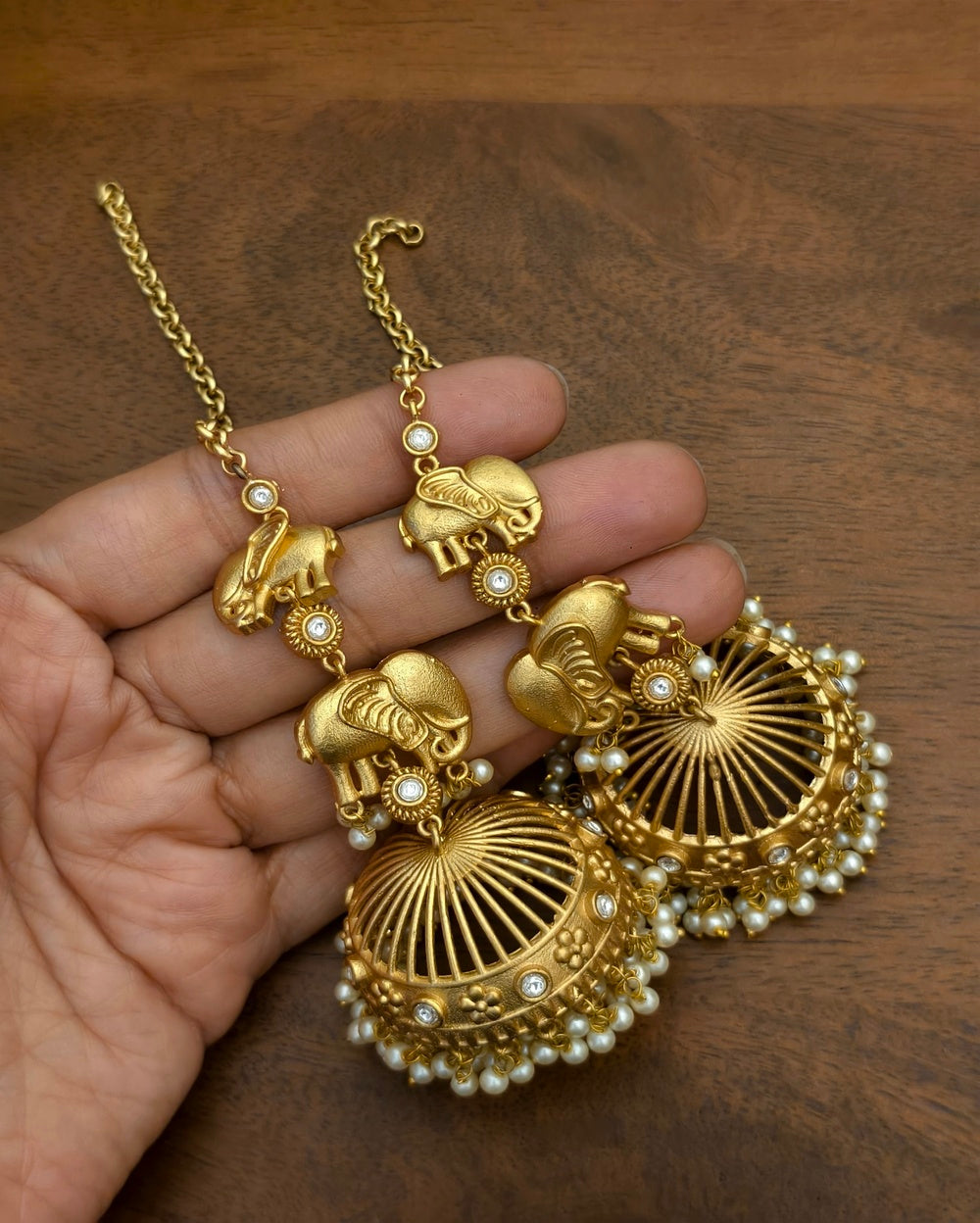 Elephant Golden Jhumki