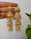Parina Jadau Golden Jhumki