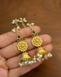 Suman Golden Jhumki With Pearl Sahara