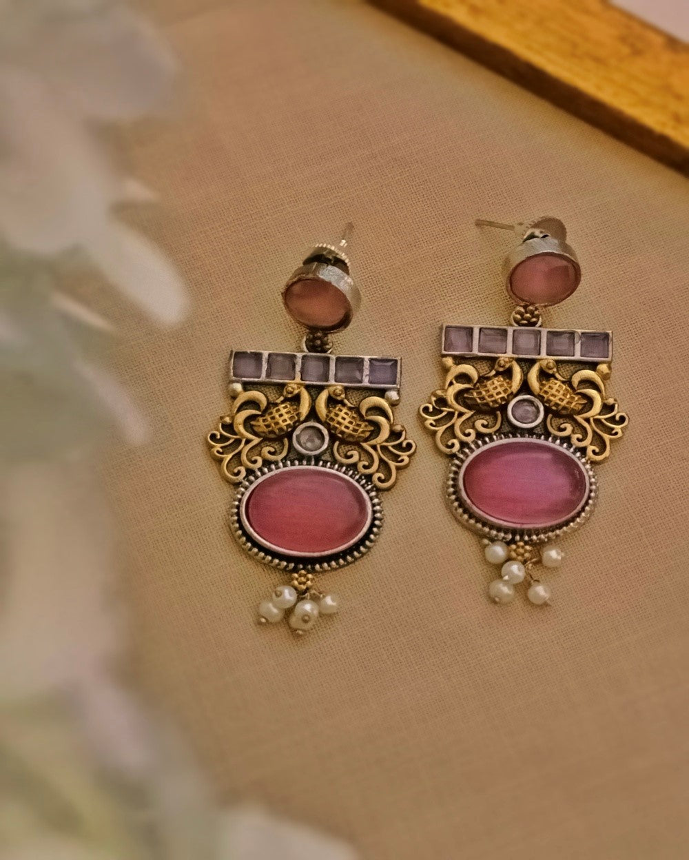 Saraswati Dual Tone Danglers