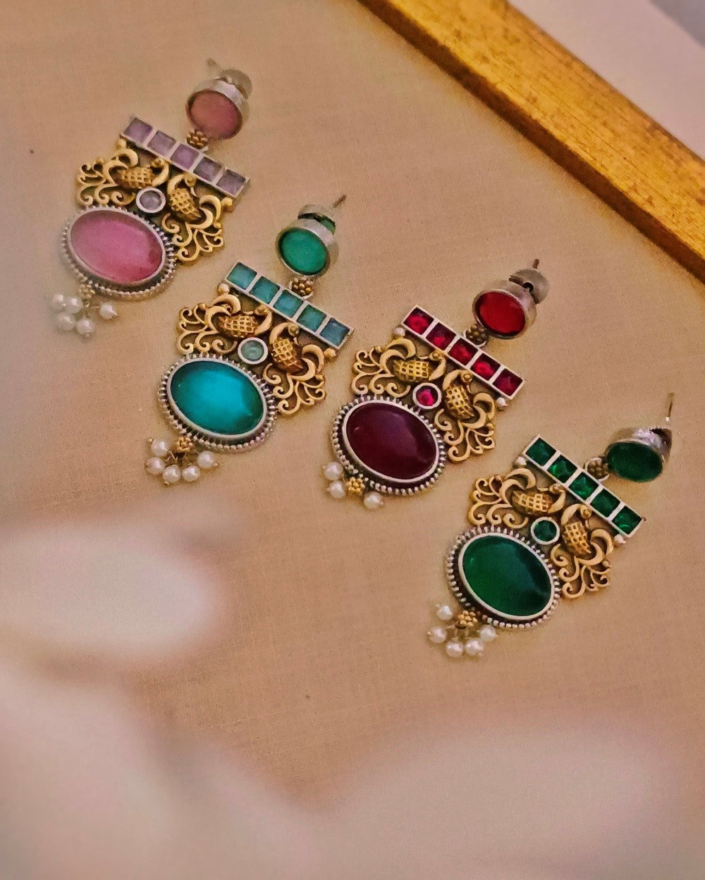 Saraswati Dual Tone Danglers