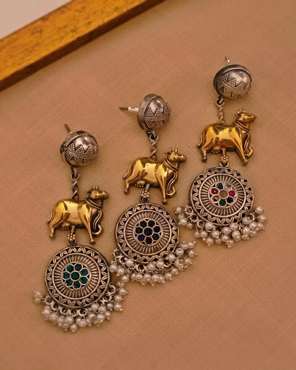 Nandu Dual Tone Danglers