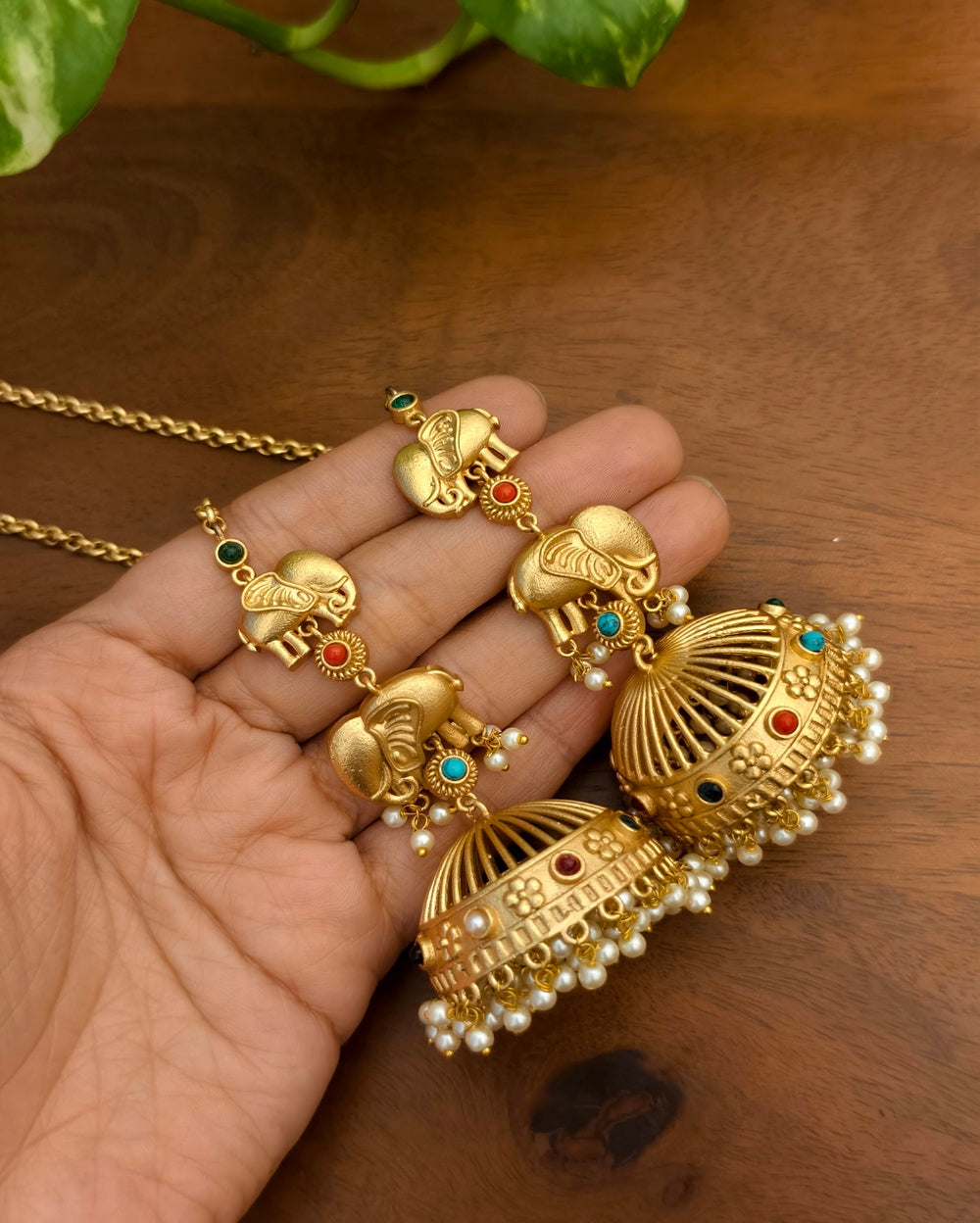 Elephant Golden Jhumki